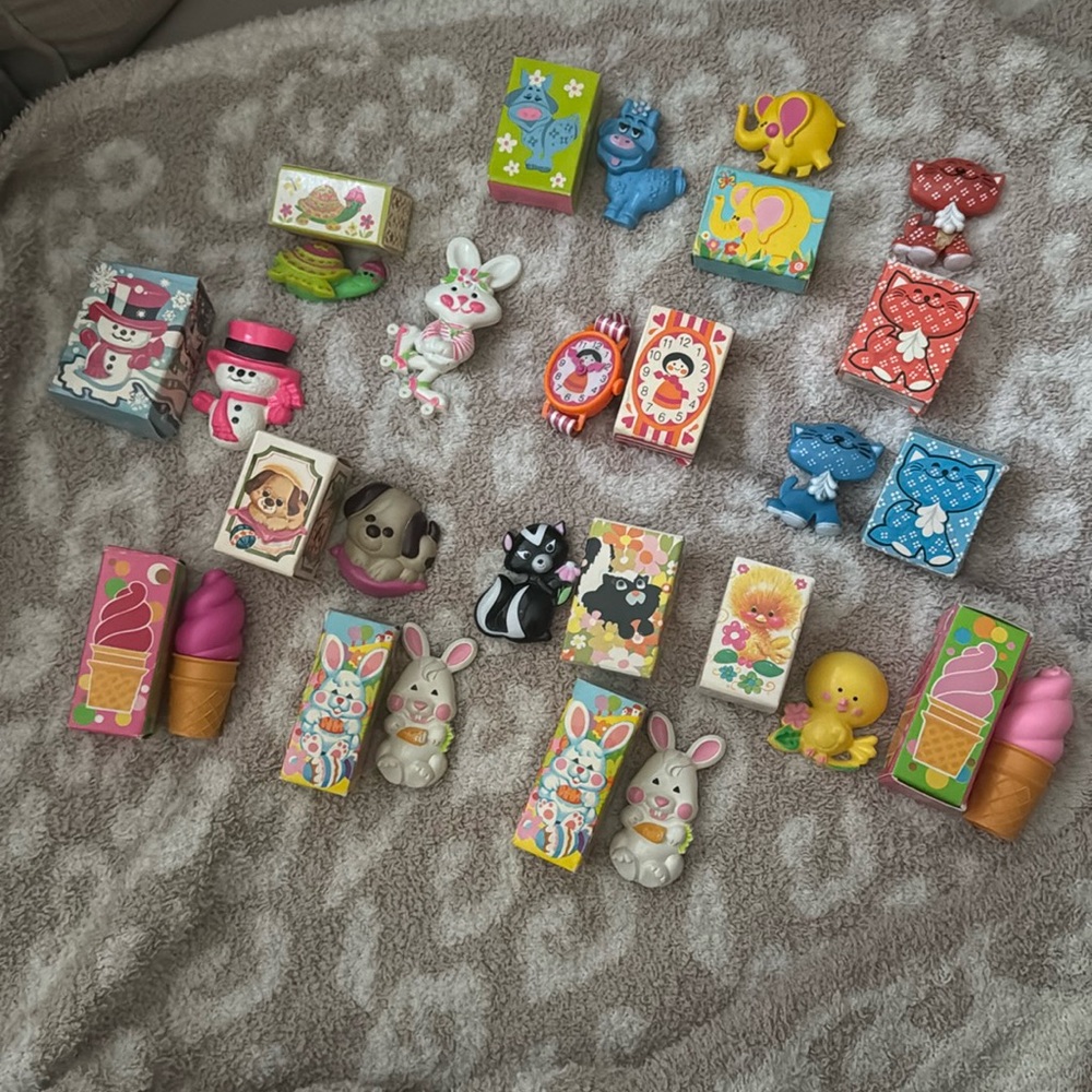 Vintage avon kids perfume animals and chap sticks